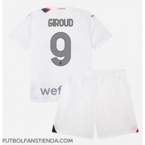 AC Milan Olivier Giroud #9 Segunda Equipación Niños 2023-24 Manga Corta (+ Pantalones cortos)